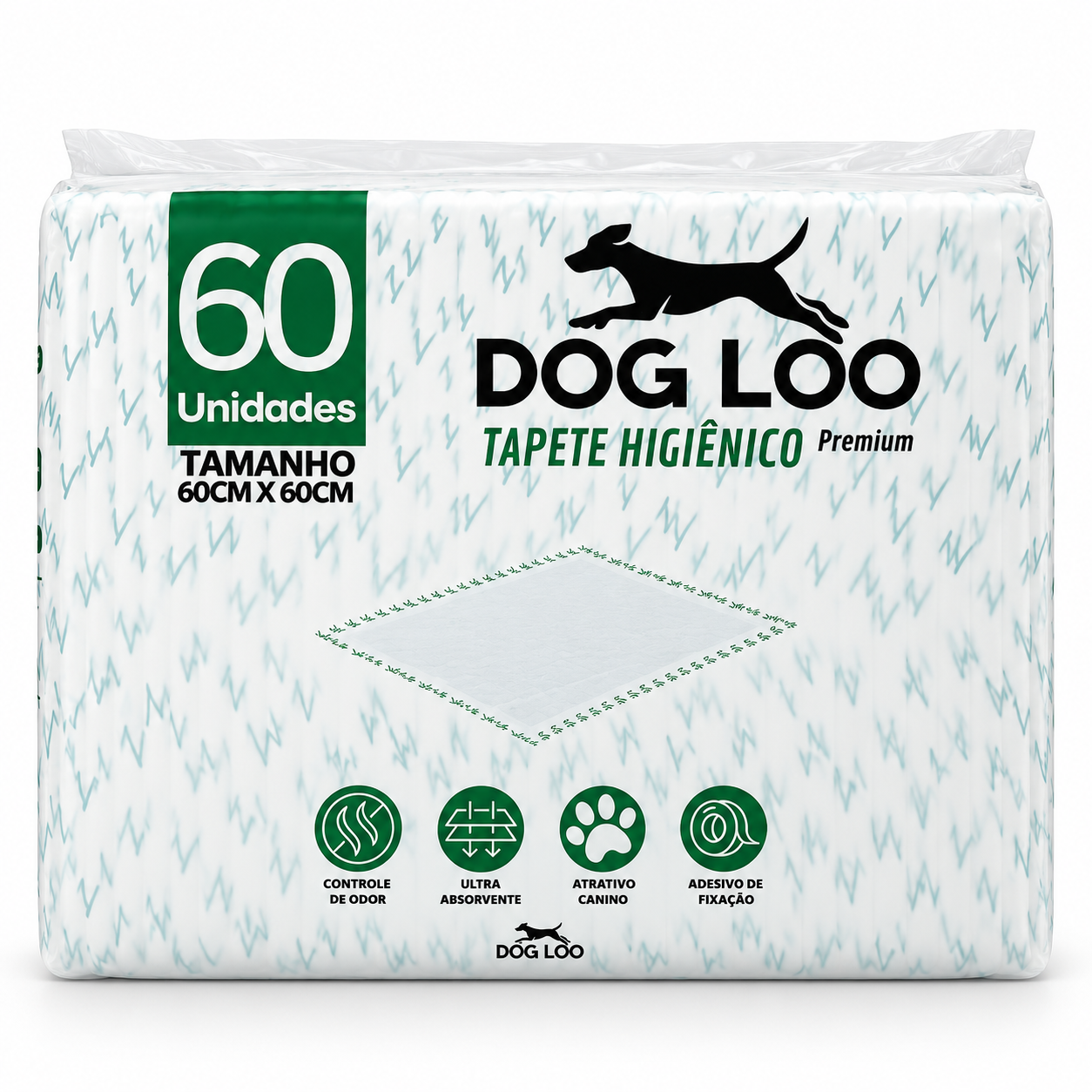 Tapete Higiênico Dog Loo Normal 60×60 cm — 60 Unidades