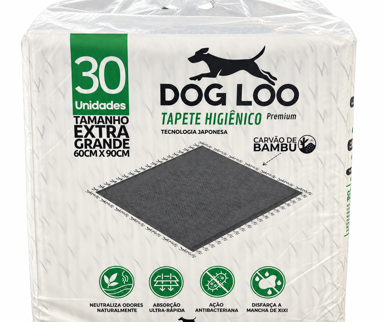 Tapete Higiênico Dog Loo Carvão Ativado 60×90 cm — 30 Unidades